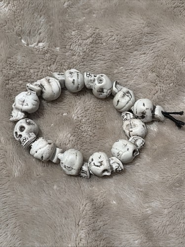 White skull bead - skull,